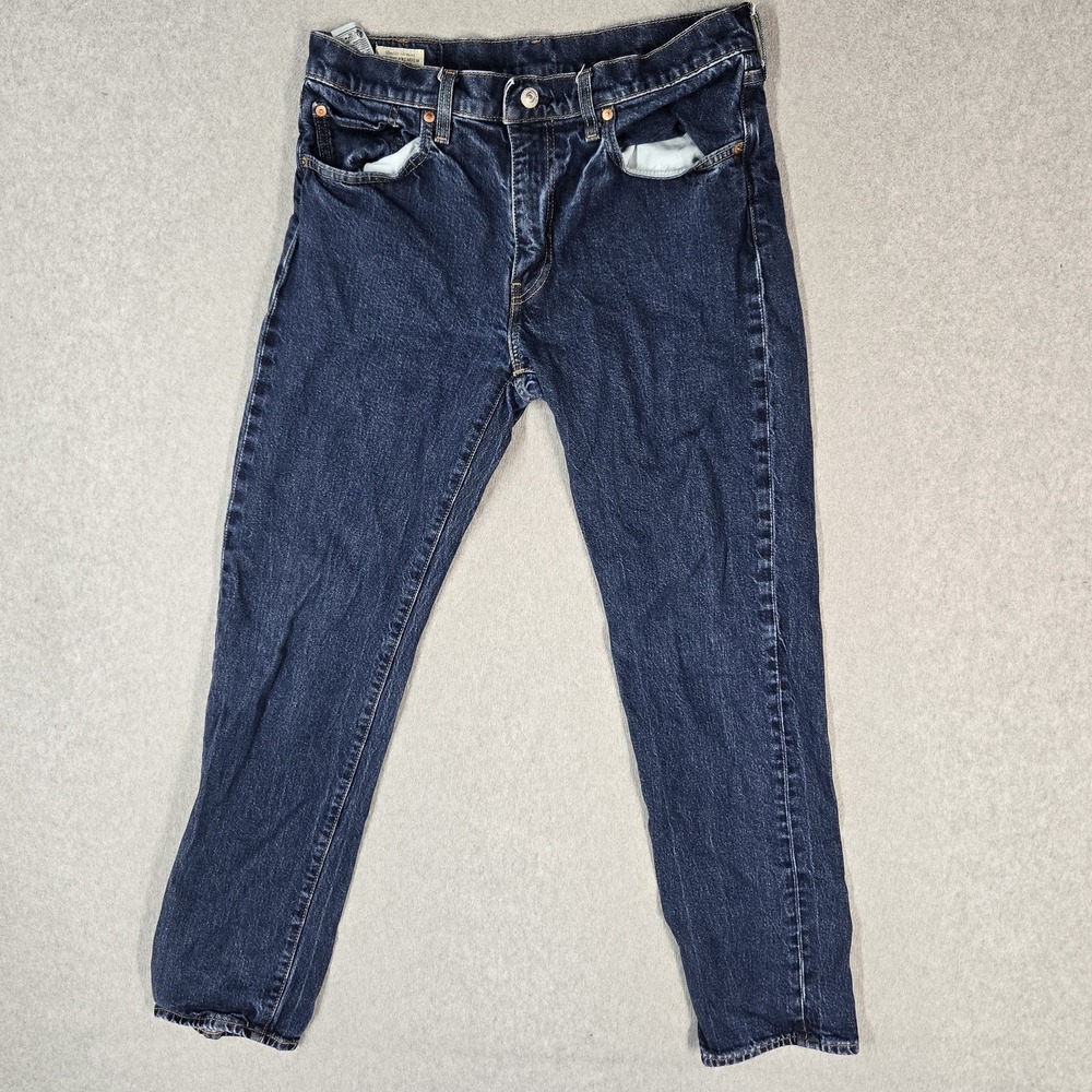 Levi's 502 Premium Men Jeans 32X32 Blue Denim Tapered 28" Inseam Stretch